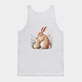 Rabbit, Cute Animal, Mom and Baby, Mothers Day Gift Tank Top